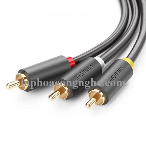 Ugreen 10526 3M màu Đen Cáp âm thanh Bông sen 3 ra 3 dương AV105 30010526